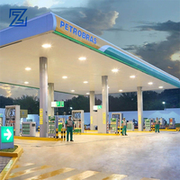 Structure en acier de qualité supérieure, conception de station-service préfabriquée, auvent de station-service miniature, marque LED Zzc, ZZC-001, durée de vie de 8 ans