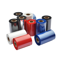 Rubans de transfert thermique en résine colorée de qualité supérieure compatibles Zebra Blanc Rouge 24 mm de largeur pour l'impression d'étiquettes et de machines à écrire