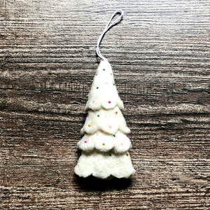 Handmade <b>Wool</b> Felt Christmas Tree Ornament Tree Shape Decorative Hanging <b>Craft</b> Red White Blue Black Color Options - Product Image 2