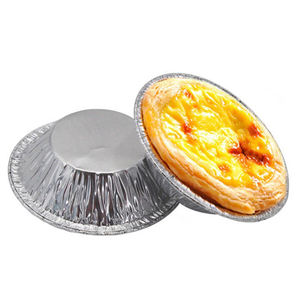 Moules à pâtisserie jetables en aluminium ronds/plats pour la cuisson de tartes aux œufs/tartes/gâteaux au fromage - Product Image 3