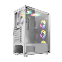 2024 Fábrica OEM Vidrio templado Oficina Computadora Estuches PC Estuches Escritorio Torres PC gabinete RGB tira de luz Atx PC CASE para Tablet