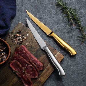 Chất lượng cao 5-inch thép không gỉ bít tết dao với <span class=keywords><strong>Hollow</strong></span> xử lý răng cưa không trượt dao - Product Image 1