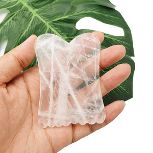 Nouvelle forme clair Quartz Gua Sha outil Guasha blanc cristal clair conseil Massage pour visage corps cou <span class=keywords><strong>Faial</strong></span> - Product Image 2