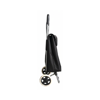 Chariot de courses robuste à roulettes, design pliable compact, poignée réglable, capacité de 30 kg, tube en acier au carbone pour usage domestique et marché