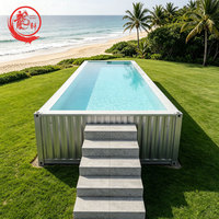 Fabricant de piscines conteneurs en fibre de verre, kit de piscine DIY pratique et large, piscine conteneur de stockage avec bord infini