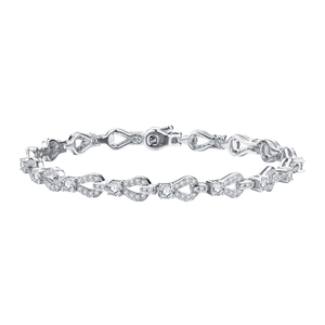 สร้อยข้อมือเงินแท้ชุบทองคำขาวประดับจี้รูปกากบาทเพชรโมอิสซาไนต์ขนาด 3 มม. ดีไซน์สวยหรูระยิบระยับสำหรับผู้หญิง - Product Image 1