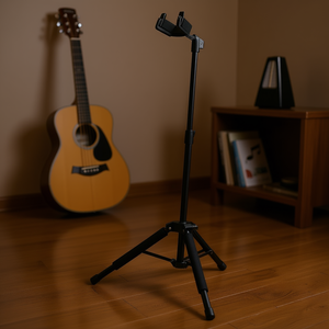 Support de guitare D0100HAD91W, hauteur réglable 35.4-47.2 pouces, trépied pliable pour instruments à cordes, alliage d'aluminium mat - Product Image 2