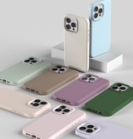 Étuis de téléphone portable en silicone liquide léger, écologiques, résistants aux chocs et imperméables, doublure en microfibre douce pour 16 Pro Max