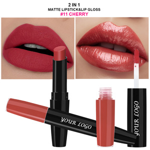 Hot Sale OEM <b>Custom</b> 2-in-1 Dual End <b>Lipstick</b> Set Matte <b>Lipstick</b> Lip Gloss Moisturizing Long Lasting Non Transfer Private Label - Product Image 5