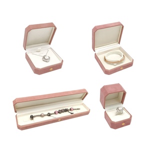 Wholesale Price Octagonal Velvet <b>Gold</b> Stamping Jewelry <b>Box</b> Simple Luxurious Modern Square for Rings Bracelets <b>Gift</b> Boxes - Product Image 4