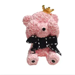 Cute pink ceramic teddy bear car interior essential oil diffuser car vent clip cell phone accessories