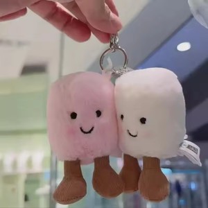 Gelée de chat amusant guimauve porte-clés barbe à papa <span class=keywords><strong>deux</strong></span> tons mignon doux <span class=keywords><strong>deux</strong></span> tons porte-clés sac en peluche poupée voiture pendentif cadeaux de vacances - Product Image 5