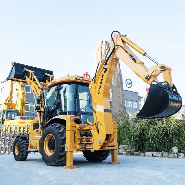 Free Shipping Mini Backhoe Loader HW388 Wheel Tractor Excavator Mini Backhoe Loader