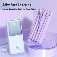 Batterie externe 20000 mAh avec 4 câbles, chargeur rapide 3.0, sortie PD 22,5 W, sortie USB-C 20 W, charge rapide, Powerbank 20000 mAh