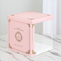 Faveurs de mariage, boîte à gâteau transparente, boîte en plastique personnalisée, boîte à gâteau transparente de cadeau de mariage à emballage haut