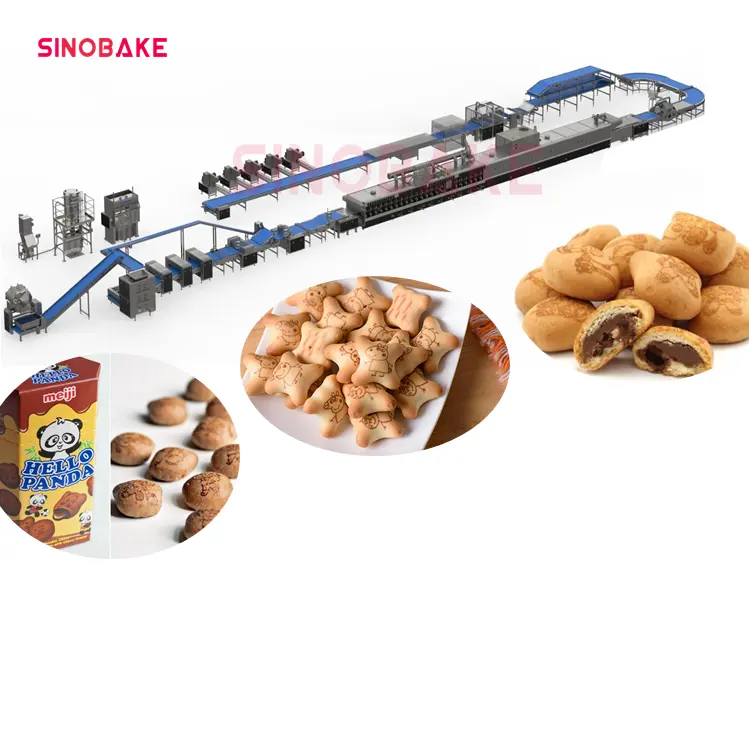 SINOBAKE Multifunktion ale Hello Panda Biscuit Machine Center Füll maschine für hohlen Panda-Keks