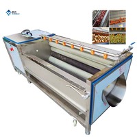 Automatische Lage Schade Fruit Groente Bubbel Wasmachine Roestvrij Staal Machine Banaan Fruit Mango Borstel Wasmachine