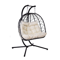 Usine personnalisée haute qualité pliant Double siège extérieur jardin Patio balcon meubles hamac panier suspendu balançoire oeuf chaise