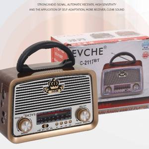 Factory Retro Multiband Radio BT Portable AM FM SW Handheld Radio Rechargeable Battery <b>USB</b> TF AUX Play Disco Light ABS Plastic - Product Image 4
