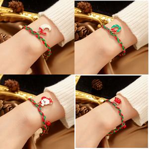 HL Nouveau Père Noël Tissage à la Main Style Académie Décoration pour Unisexe Usage Quotidien Bracelets ou Bracelets Type <span class=keywords><strong>Charme</strong></span> Bracelets - Product Image 1