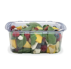 Envase Cuadrado Tipo Clamshell para Alimentos, Desechable, con Cierre a Prueba de Manipulación, Rectangular, con Bisagras, Personalizable, Transparente, de Plástico - Product Image 3