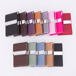 PU Leather RFID Blocking Business Card Business Card Case Metal Slim <b>Name</b> Card Holder - Product Image 5
