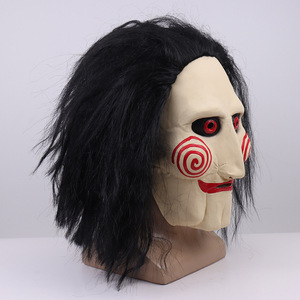 Máscara de Látex de Saw <span class=keywords><strong>Man</strong></span> para <span class=keywords><strong>Cosplay</strong></span> con Temática de Película de Halloween, Máscara de Terror con Cadena para Bromas de Halloween - Product Image 3