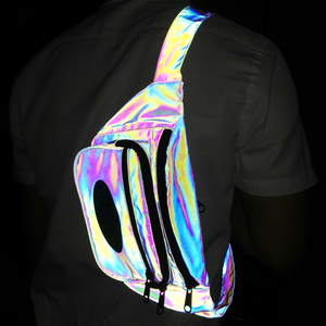 <span class=keywords><strong>Riñonera</strong></span> pequeña de lujo con diseño de arcoíris para <span class=keywords><strong>hombre</strong></span> y mujer, Cangurera con cinturón de cáñamo, reflectante y luminosa para deportes al aire libre - Product Image 5
