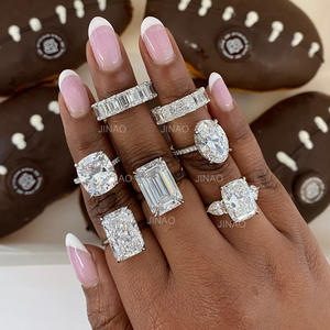 बिजोक्स महिला सगाई ब्रांड लक्जरी उपहार सोने 10k 14k gi def vs2 2ct 3ct 4ct 5ct अंडाकार लैब बनाया गया हीरा छल्ले - Product Image 4