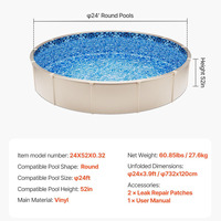 Runde Aufstellpool-Folie, Überlappungs-Poolfolien, Standard-Vinylfolie für Aufstellpools mit Stahlrahmen