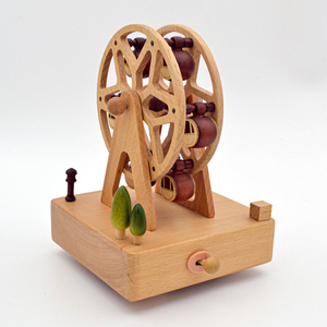 Boîtes à <span class=keywords><strong>musique</strong></span> personnalisées en bois de hêtre en forme de grande roue, décoratives, artisanales, classiques, gravées, pour cadeaux musicaux - Product Image 2