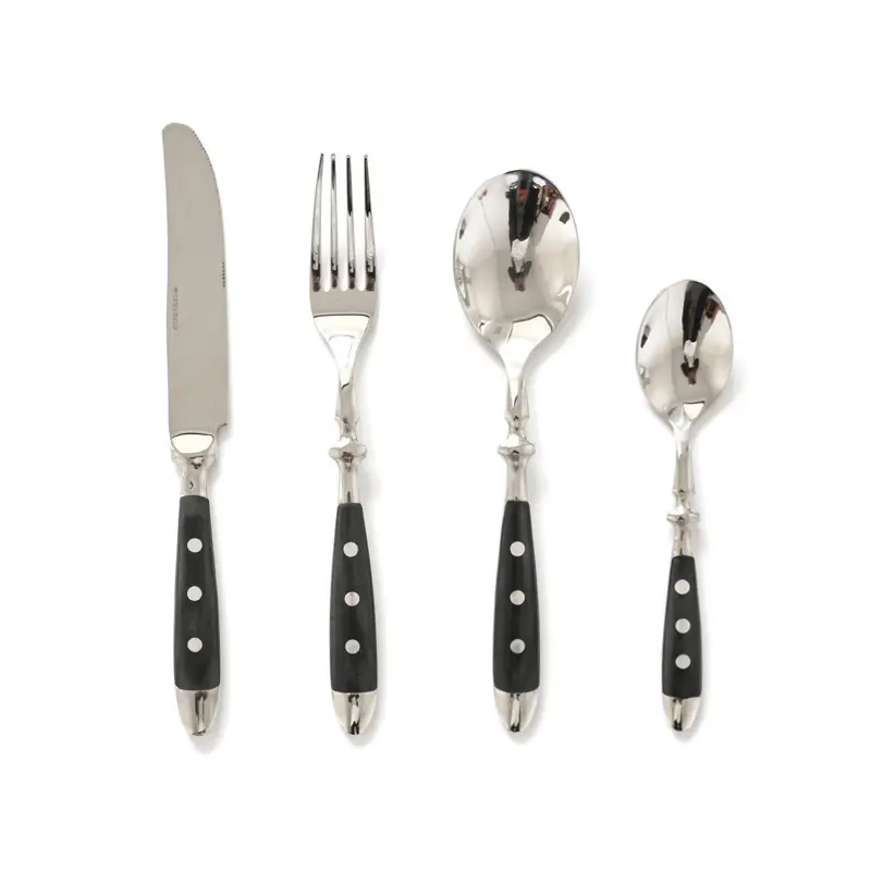 Wooden handle stainless steel knife and fork spoon banquet wedding knife and fork western dinnerware