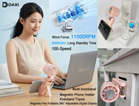 Ventilateur portable multifonctionnel, support de téléphone, ventilateur magnétique, 5 vitesses, rechargeable, ventilateur pliable, refroidissement TEC
