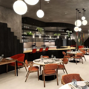 Solid Wood Dining <b>Chair</b> White <b>Round</b> Marble Dining <b>Table</b> Counter Bar Stools For Industrial Style Restaurant - Product Image 1