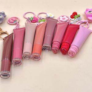 Baume à lèvres en forme de beignet doux en gros avec porte-clés, gloss à lèvres végétalien de haute qualité, tubes à presser - Product Image 4