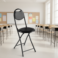 Chaise de prière pliable ronde en métal rembourrée, design peu encombrant, économique et portable