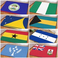Tapis de sol rectangulaire lavable avec drapeau national, support en caoutchouc qui retient la boue et les débris, paillasson pour intérieur et extérieur