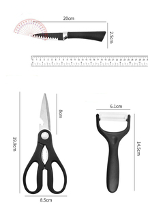 Muestra gratis 6 uds. Juego de cuchillos de Chef recubiertos de cerámica de acero inoxidable Santoku Messer japonés alemán cuchillo de cocina de acero en estuche - Product Image 5