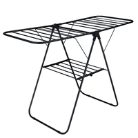 Séchoir à linge réglable en acier inoxydable, grande capacité, double niveau, avec ailes robustes et pliables, pour salle de bain