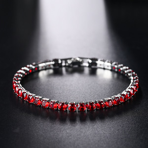 Direct Factory Sale TikTok Hot Selling Classic Style Women's Diamond <strong>Tennis</strong> <strong>Bracelet</strong> with <strong>Sapphire</strong> Zircon Stone Fashion Jewelry - Product Image 3