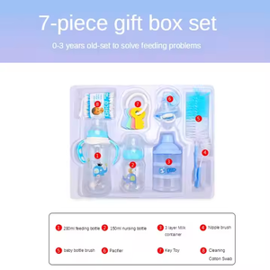 Coffret Cadeau de Biberons <span class=keywords><strong>pour</strong></span> Nouveau-né, Ensemble de 8 Pièces, <span class=keywords><strong>Biberon</strong></span> en Silicone PP Sans BPA <span class=keywords><strong>pour</strong></span> Mère et Bébé - Product Image 3