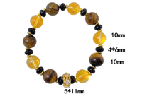Bracelet en perles d'œil de tigre naturel et de citrine pour femmes, pierre énergétique de guérison, bracelet de méditation yoga, bijoux vintage en perles de laiton