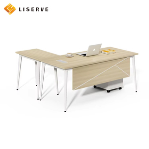 Combinación de Escritorio y Silla de Oficina Liserve, Escritorio de Computadora Ejecutivo Moderno de Metal y Madera Resistente para Uso Doméstico y Comercial - Product Image 1