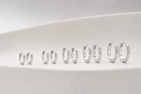 Muweike Boucles d'oreilles créoles minimalistes multi-tailles en argent sterling 925 vermeil pour femmes, bijoux fins