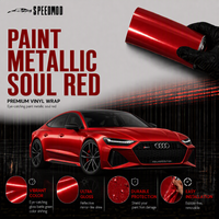 Film de protection de peinture SPEEDMOD Soul Red Metallic TPU PPF 7,5 mil auto-réparant, film de protection de voiture à changement de couleur 1,52 m x 15 m, vente en gros