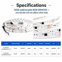Bande LED RVBIC adressable en gros Ws2812B Ws2811 Ws2812, barre RVB 12V, module de contrôle, tube, bande LED couleur de rêve