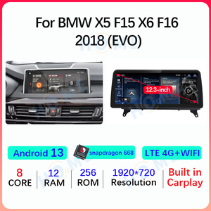 10.25 "/12.3" एंड्रॉइड 13 गुणात्मक कार रेडियो मल्टीमीडिया वायरलेस सेब कार्प्ले के लिए BMw x5 F15 x6 f16 2014-2018 जीपीएस नेविगेशन - Product Image 4