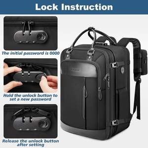 Mochila Expandible para Viaje, Aprobada por la <span class=keywords><strong>TSA</strong></span>, con Compartimento para Zapatos y Cubo de Embalaje, Bolsa de Viaje Antirrobo con Candado para Hombre y Mujer - Product Image 5