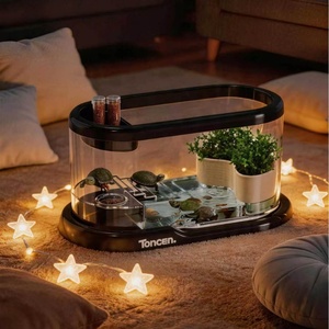 Terrario Ecologico in PP per <span class=keywords><strong>Tartarughe</strong></span>, Mini Terrario Ornamentale da Salotto, <span class=keywords><strong>Habitat</strong></span> da Scrivania Altamente Trasparente e Resistente agli Urti per Uso Domestico - Product Image 3