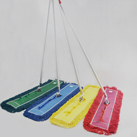 Serpillère plate en coton jaune vif avec design pivotant pour le nettoyage des sols durs domestiques et commerciaux